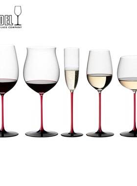 【礼物】RIEDEL红领结 黑领结红杆波尔多黑皮诺水晶红酒杯礼盒