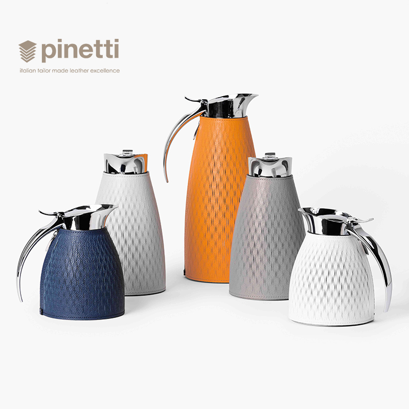 Pinetti小牛皮不锈钢皮革保温壶