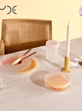 土耳其NUDE进口Pigmento盘水晶玻璃彩色果盘果盆圆托盘家用极简