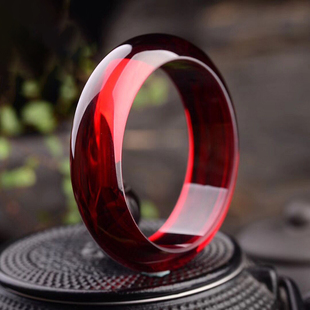 蜜蜡缅甸琥珀原石雕刻血珀手镯手链女士款式手串送妈妈琥珀手镯