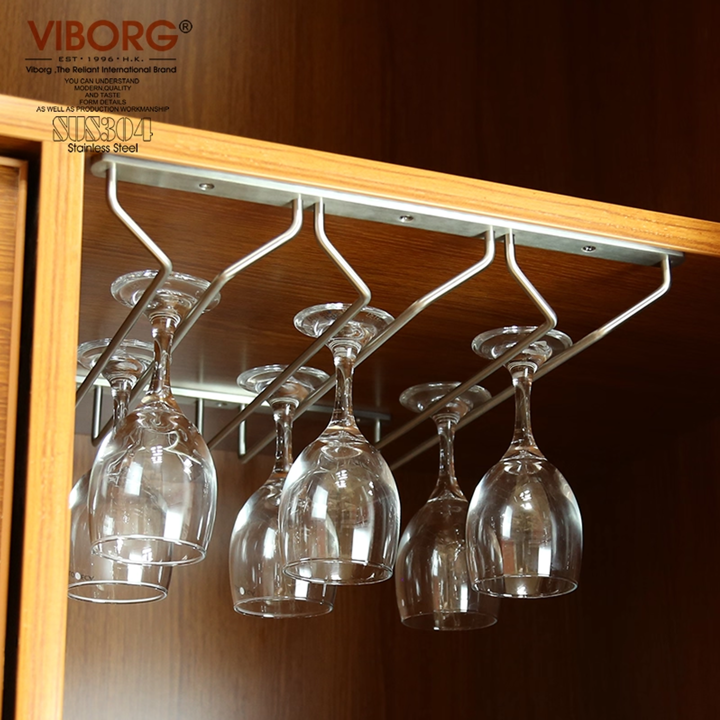 VIBORG域堡实心304不锈钢红酒杯