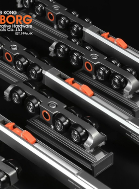 VIBORG /U重型120公斤双向缓冲吊轮阻尼静音上吊滑轮厨房实木移门