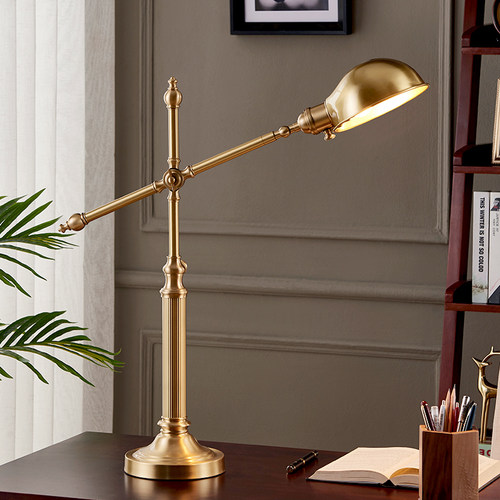 美式全铜办公室复古风学习台灯