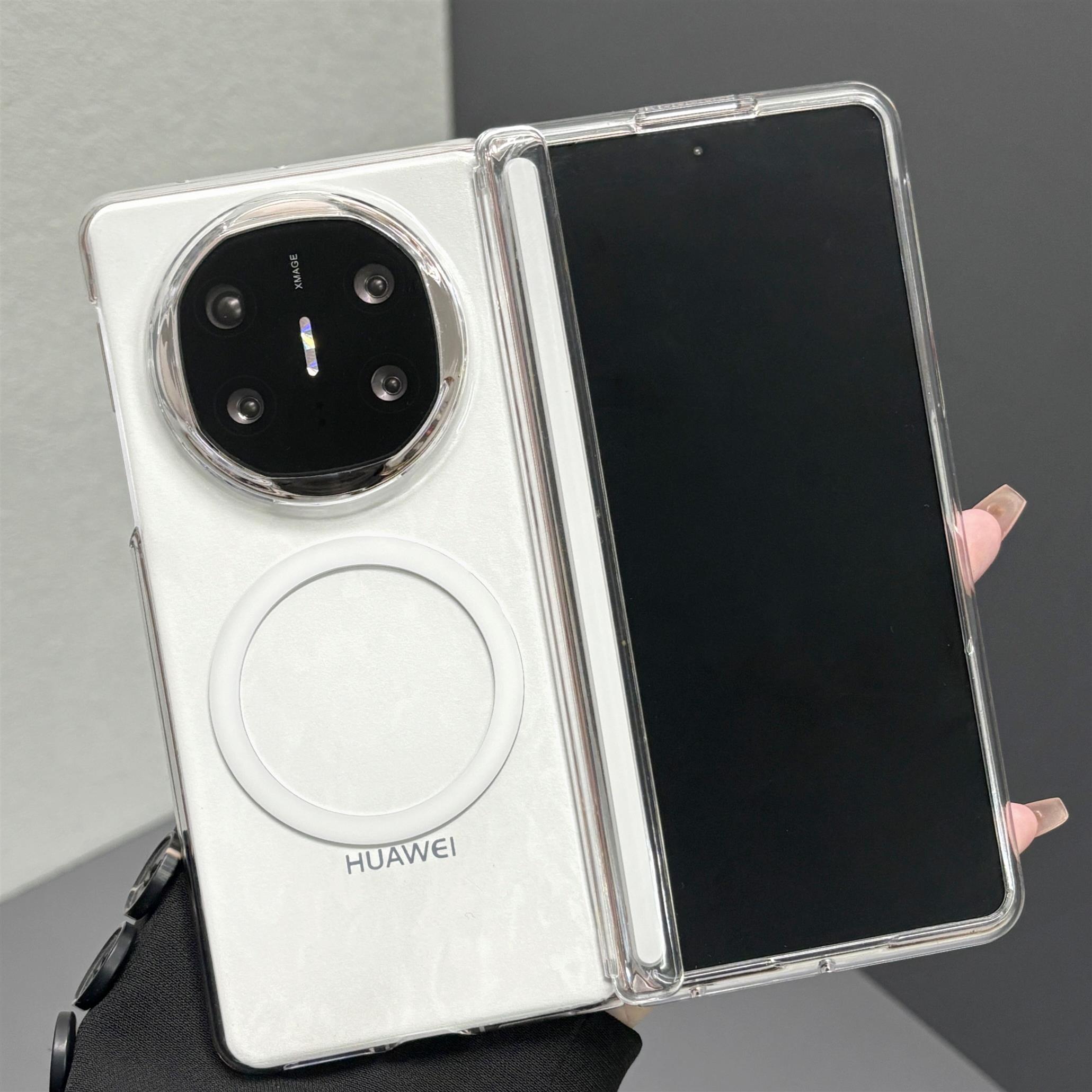 带前框中轴适用华为mateX5手机壳X6磁吸荣耀MagicVS3OPPOFindN5三星w25透明ZFold6vivoXFold3全包x5防摔0零透