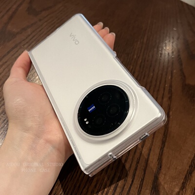 适用vivoxfold5pro手机壳新款透白散热vivo超薄全包防摔xfold3保护壳套外壳折叠屏后壳系列磨砂高级感透明