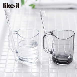 it漱口杯家用洗漱杯套装 日本进口like 高颜值杯子一家三口刷牙杯