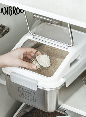 米桶芬兰misanbroo316不锈钢加厚米箱杂粮收纳盒防虫防潮家用米缸