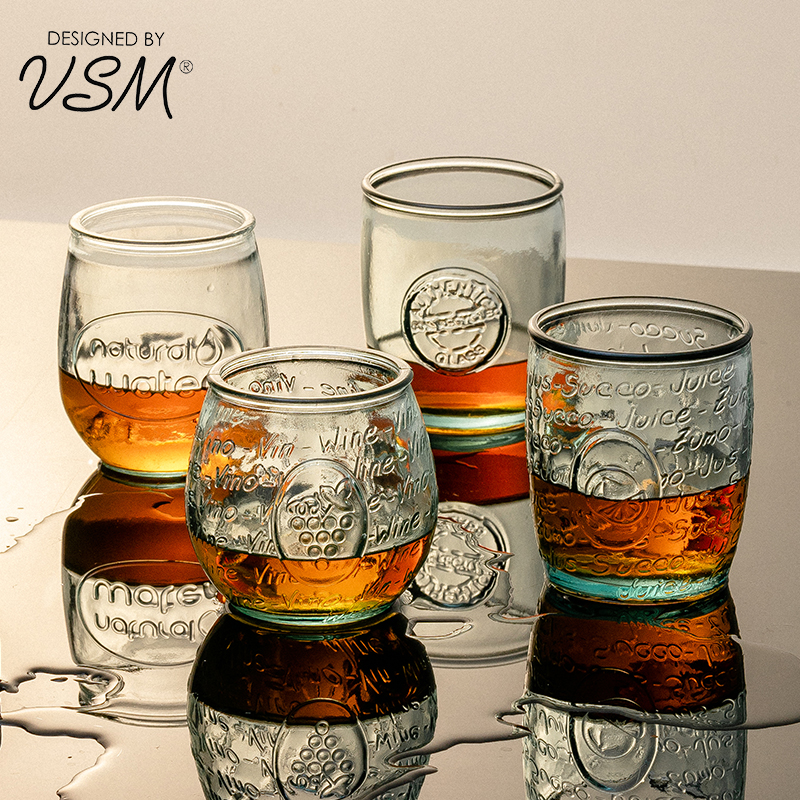 西班牙进口复古雕花威士忌酒杯