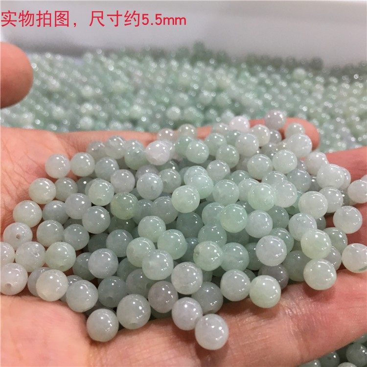 diy翡翠冰种浅绿色缅甸a货散珠