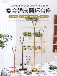 不锈钢台号牌席位卡夹自助餐架婚礼桌卡架宴会桌牌号码牌名片卡夹
