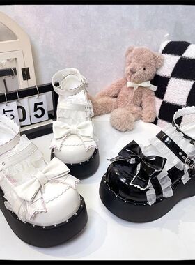 可爱甜美Lolita鞋可爱洛丽塔鞋软妹鞋子校园JK小皮松糕底增高