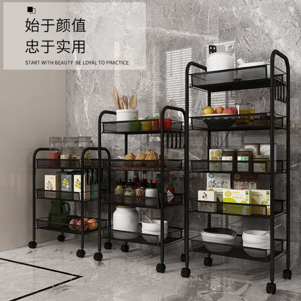 移动小推车厨房置物架婴儿用品落地多层储物蔬菜架多功能美容收纳