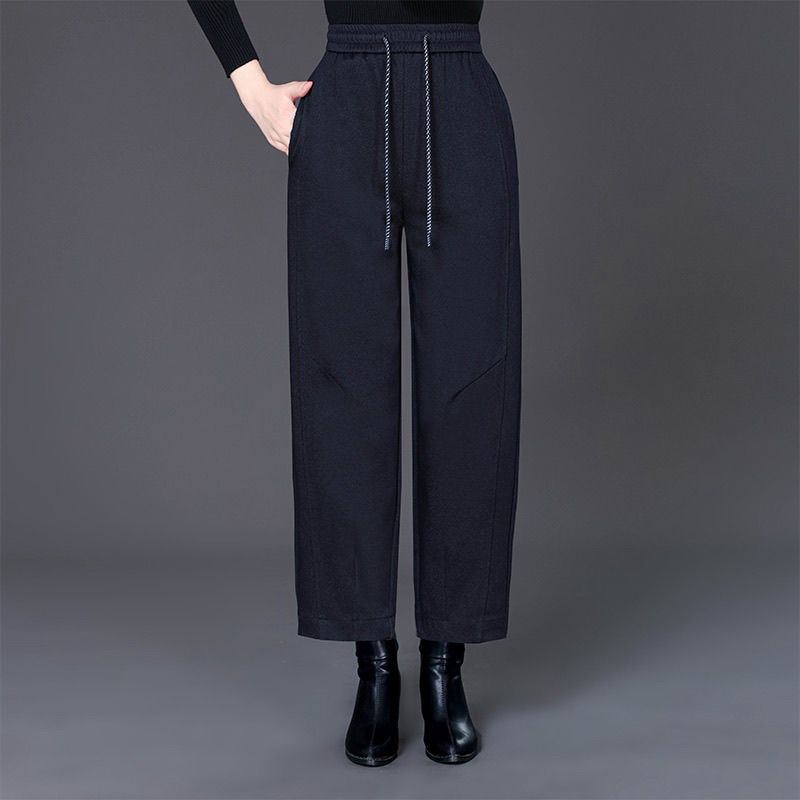 2025秋冬新款仿牛仔松紧腰百搭裤女