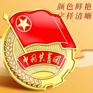 团徽学生用标准型新版中国共青团团员胸针别针式大磁铁扣新版团旗