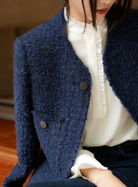 爆款早春新款外套女装设计感轻熟风名媛气质上衣短款时髦