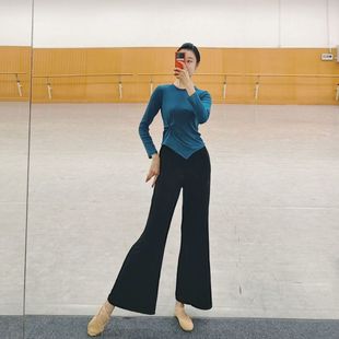 现代舞练功服长袖舞蹈服个性修身打底上衣女古典舞训练服艺考即兴