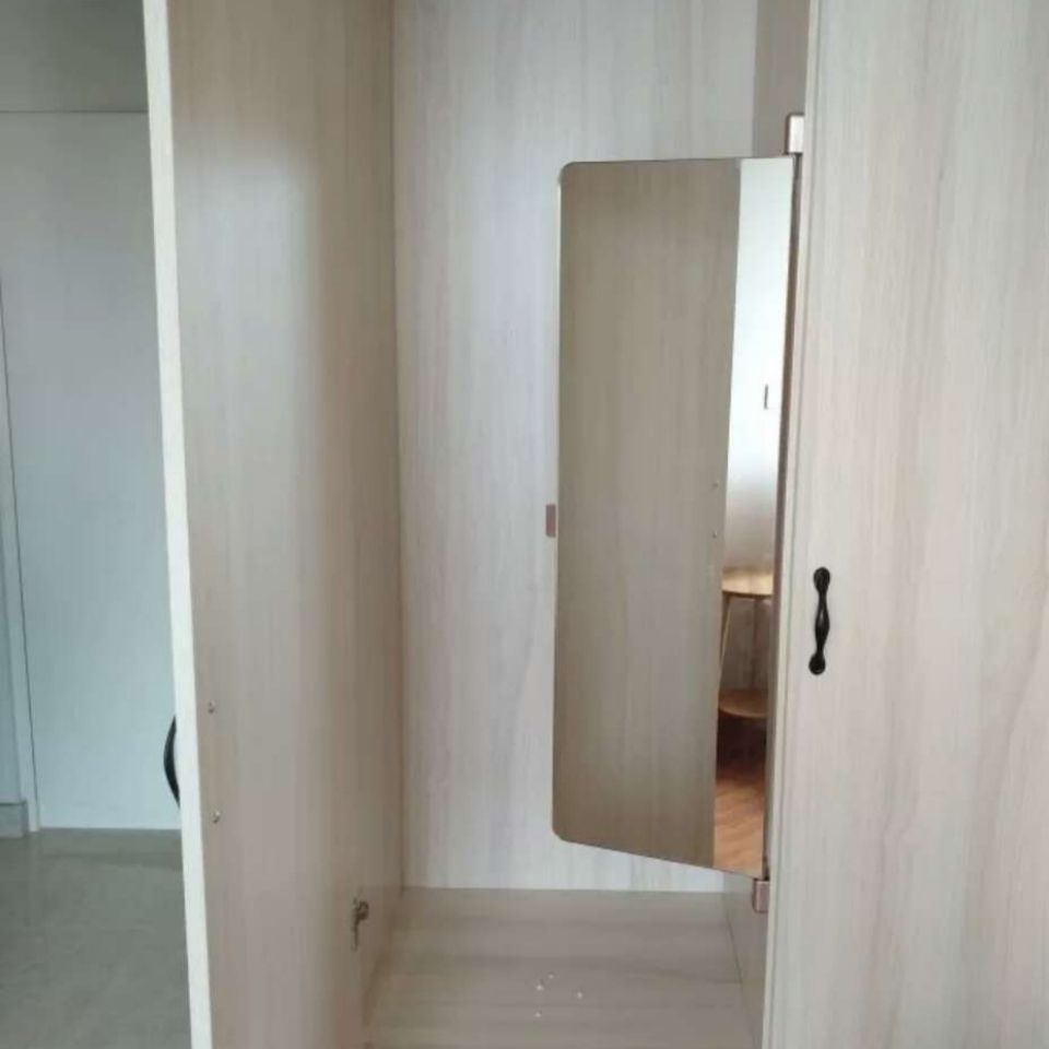 衣柜五金伸缩推拉镜子柜内全身镜无边框隐藏衣帽间折叠旋转穿衣镜