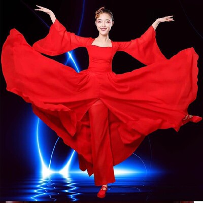 古装汉服飘逸仙女中国古典舞红色