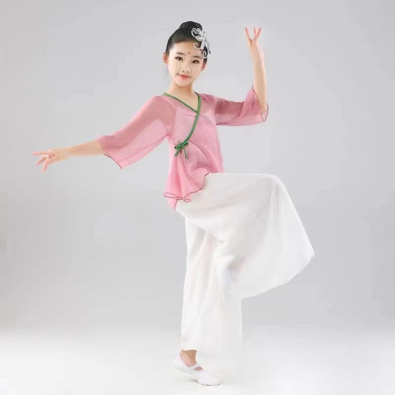 出租儿童身韵纱衣舞蹈练功服女童飘逸古典演出服中国风考级形体舞