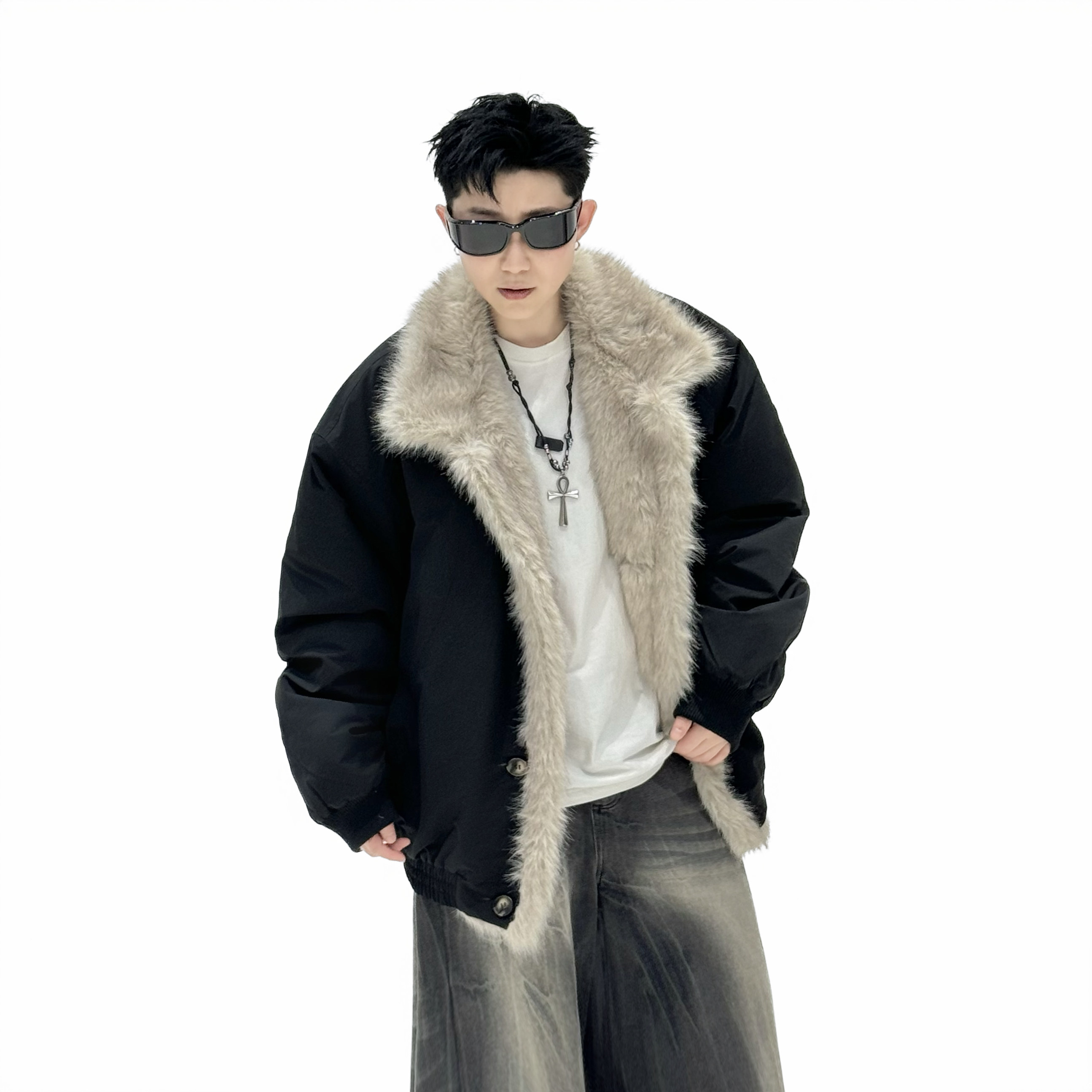 709-MY1800-P160冬季新款单人座山雕连帽棉服外套潮,男装棉衣,星座709