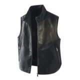 709-MJ201-P100春季上新白底美式复古休闲百搭皮衣马甲，男装皮衣，星座709