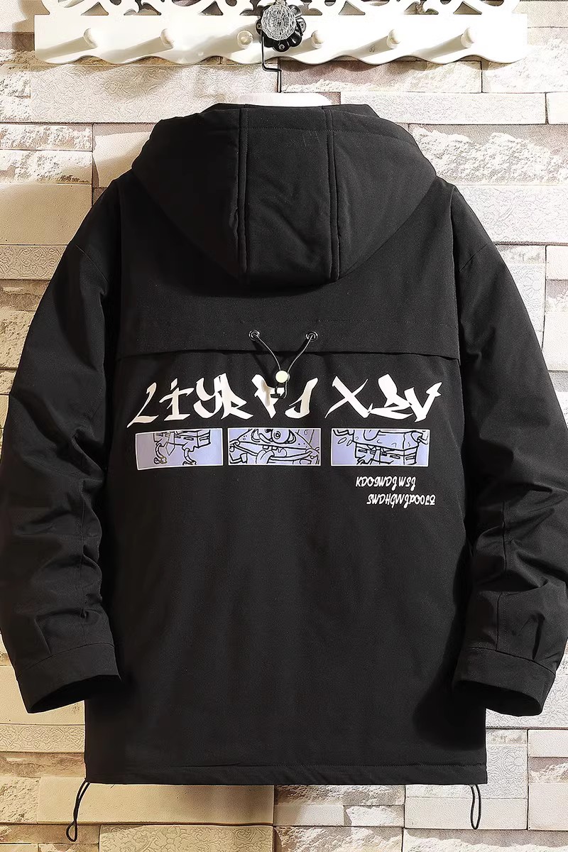 709-MY608-P80冬季挂拍港风冬季加厚连帽印花百搭棉衣外套男,男装棉衣,星座709