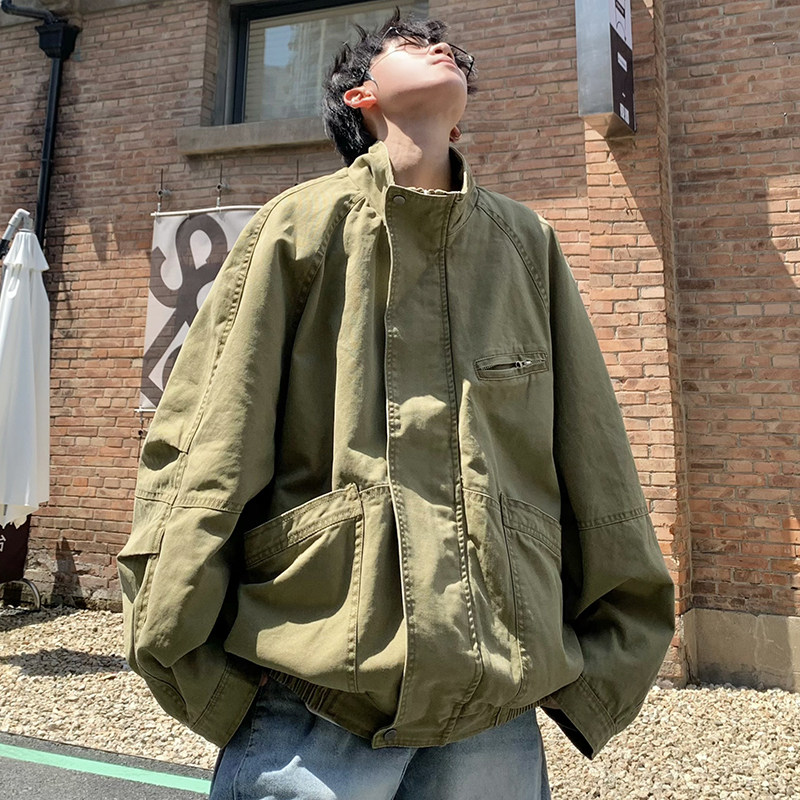 709-JK908-P130春秋情侣全棉水洗做旧立领工装夹克外套男,男装夹克,星座709