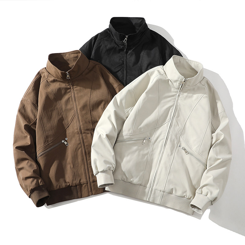 709-JK11-P95春季上新重磅立领工装夹克百搭宽松潮牌外套情侣，男装夹克，星座709