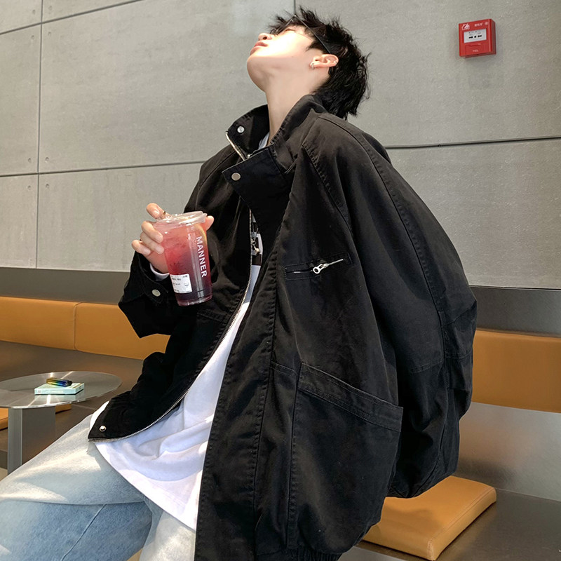 709-JK908-P130春秋情侣全棉水洗做旧立领工装夹克外套男,男装夹克,星座709
