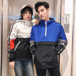 709-JK06-P60 情侣连帽宽松口袋外套夹克冲锋衣学生情侣潮图片