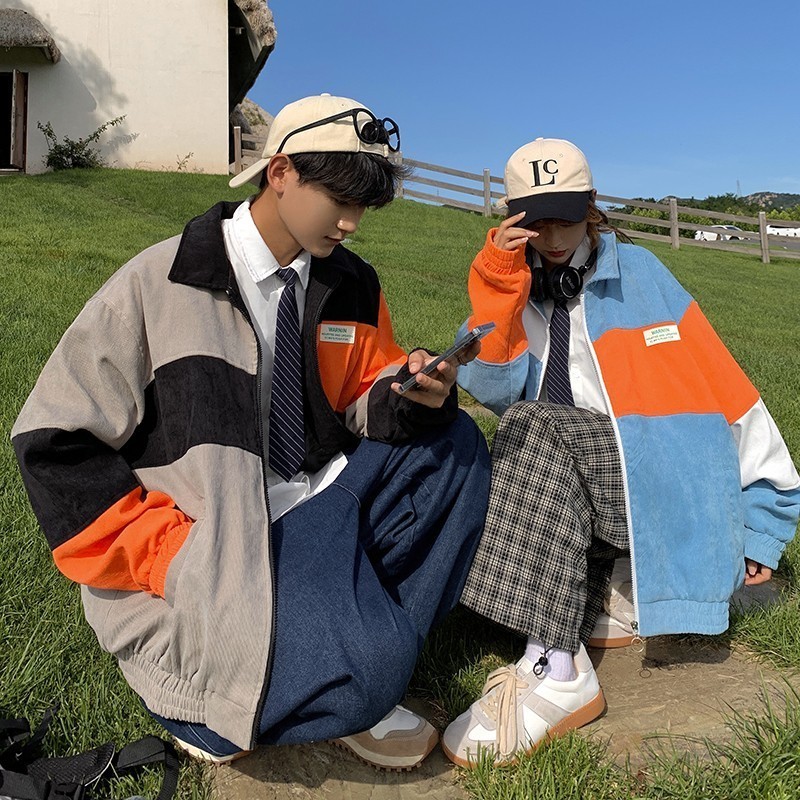 709-JK806-P85春秋灯芯绒宽松大码港风原创百搭休闲夹克外套情侣,男装夹克,星座709