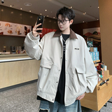 709-JK12-P100春季上新男日系复古休闲翻领夹克百搭情侣外套男，男装夹克，星座709