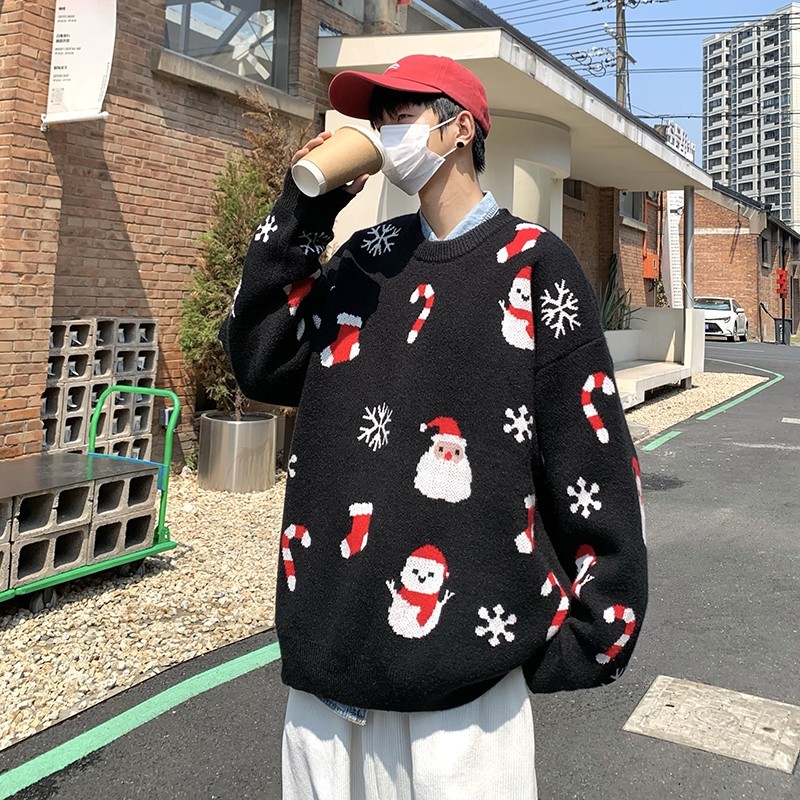 709-MY51-P90春秋毛衣圣诞老人针织套头圆领大码卫衣男单人,男装针织衫/毛衣,星座709