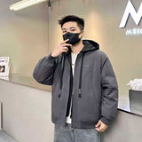 709-MY1823-P140冬季新款单人高级感假两件拼接连帽棉服，男装棉衣，星座709