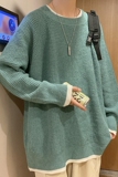 709-MY22-P80单人港风原创复古宽松圆领纯色宽松百搭毛衣，男装针织衫/毛衣，星座709
