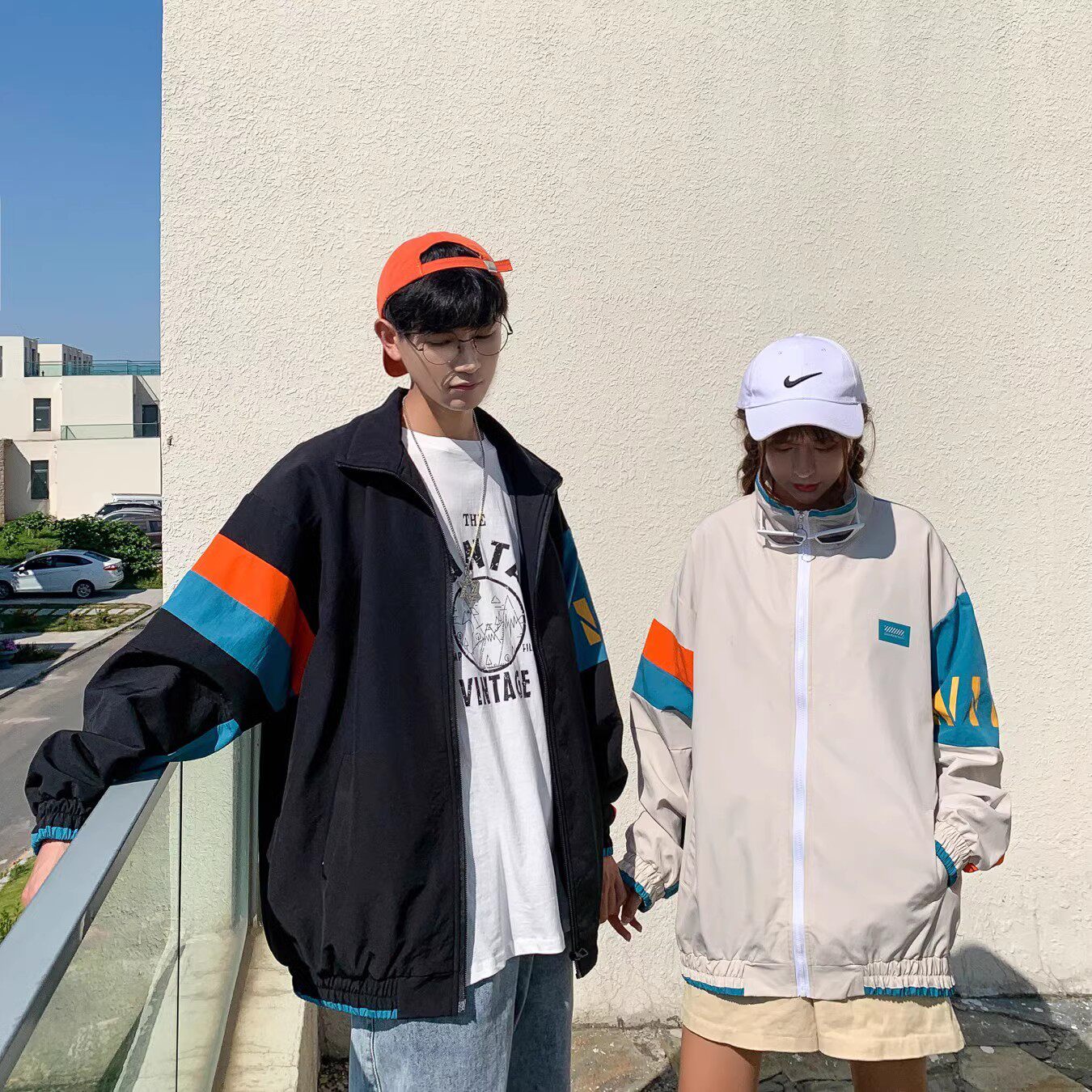 709-JK97-P80原创港风夹克拼色开衫潮流休闲百搭外套简约情侣,男装夹克,星座709