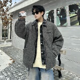 709-MY1816-P145冬季新款单人时尚潮流百搭加绒假两件外套，女装短外套，星座709