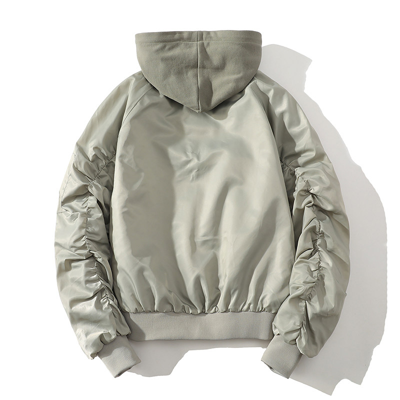 709-JK911-P130情侣美式棒球服假两件飞行员夹克休闲外套连帽,男装夹克,星座709