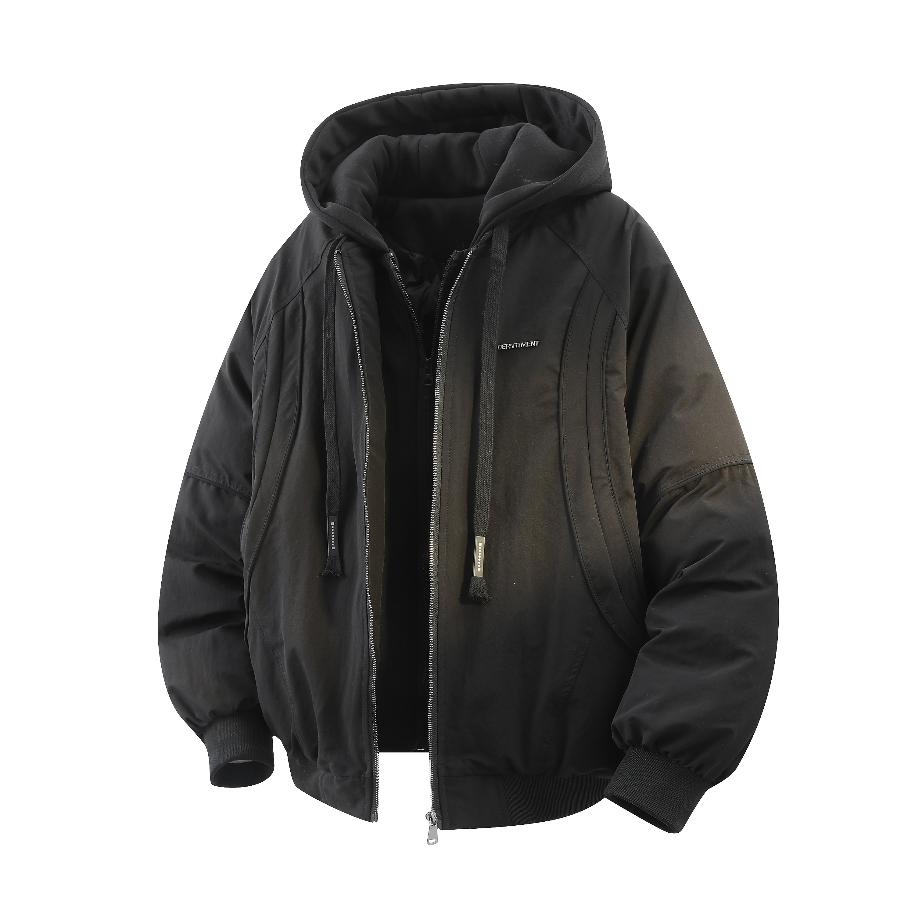 709-MY1823-P140冬季新款白底高级感假两件拼接连帽棉服,男装棉衣,星座709
