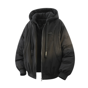 709-MY1823-P140 冬季新款 白底 高级感假两件拼接连帽棉服图片