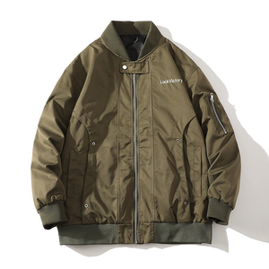 709-JK886-P80 春秋百搭美式飞行员棒球服夹克休闲宽松外套  白底图片