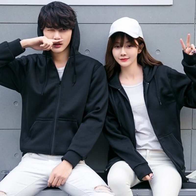 709-A53-P28春秋连帽开衫长袖情侣卫衣外套潮男纯色外贸百搭,女装短外套,星座709