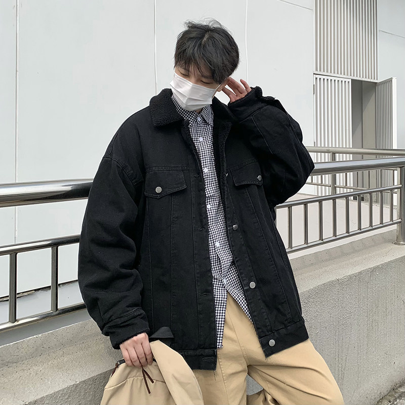 709-MY1507-P145 情侣冬季单人牛仔棉衣外套羊羔毛休闲翻领加厚图片