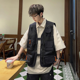 709-FS02-P70个性小众多口袋防晒情侣马甲背心无袖男，男装背心/马甲，星座709