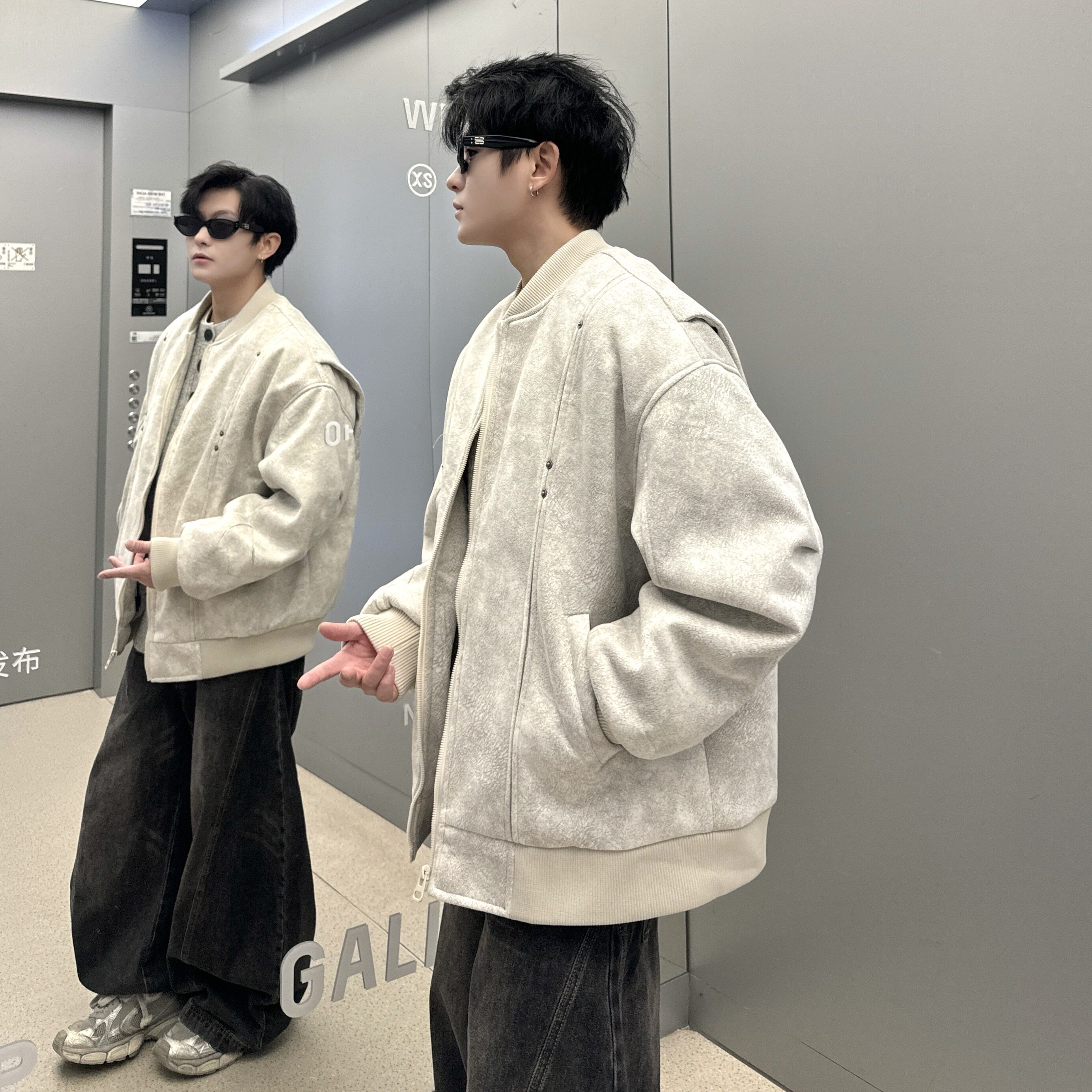 709-MY1821-P155冬季新款单人美式宽松休闲假两件可拆帽棉服,男装棉衣,星座709