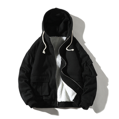 20 winter style winter cotton warm lamb wool solid cotton coat hooded casual coat for men