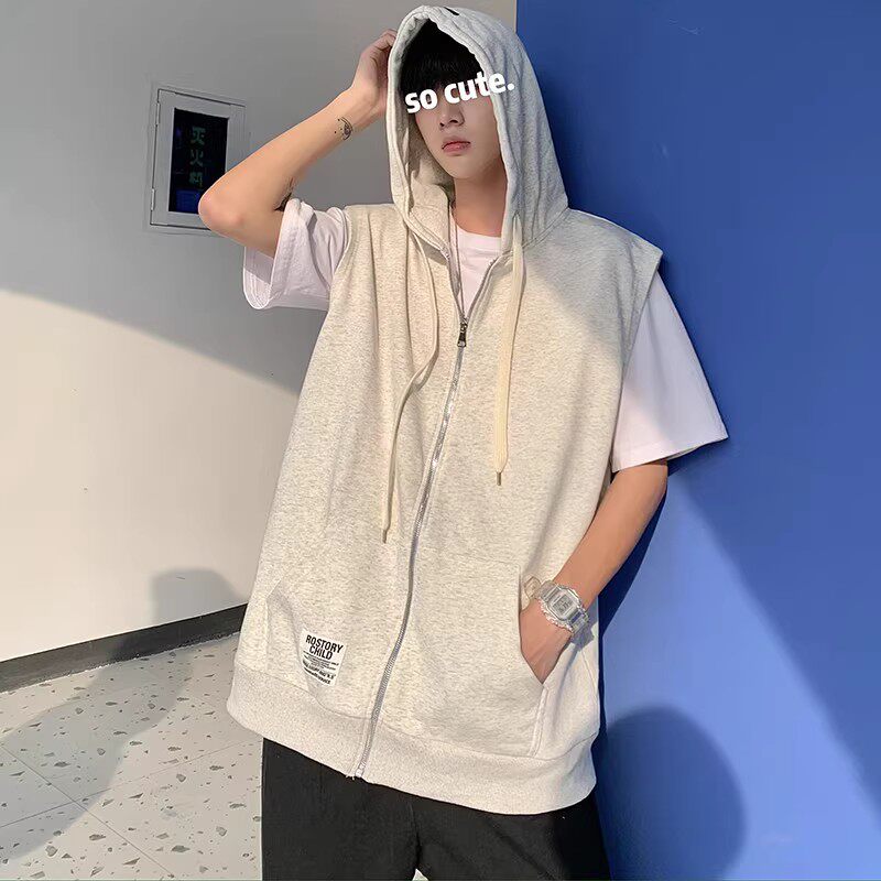 709-MJ17-P50秋季简约拉链开衫宽松百搭潮流美式连帽马甲单人,男装背心/马甲,星座709