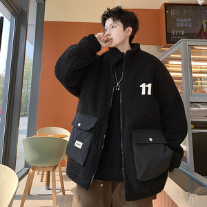 709-MY1622-P135 冬季羊羔毛立领刺绣大口袋加厚棉衣外套男图片