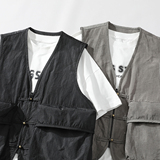 709-MJ91-P70白底新款日系复古马甲夏季男女无袖背心外搭，男装背心/马甲，星座709