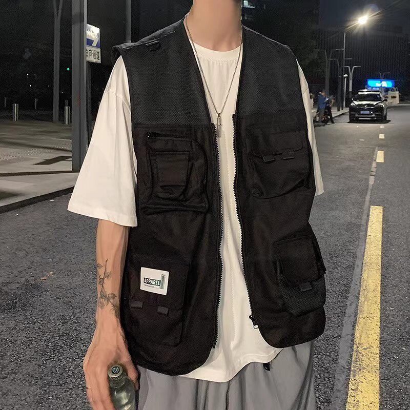 709-MJ13-P80网纱多口袋百搭户外登山旅游机能工装马甲单人,男装工装外套,星座709